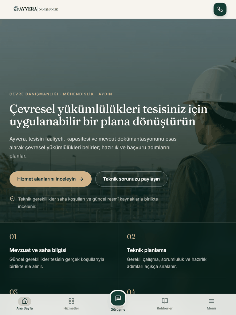 Ayvera Danışmanlık — tablet görünümü
