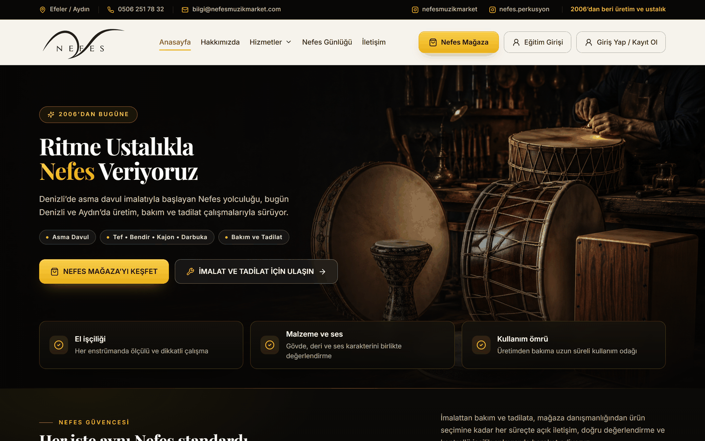 Nefes Müzik Market ekranı